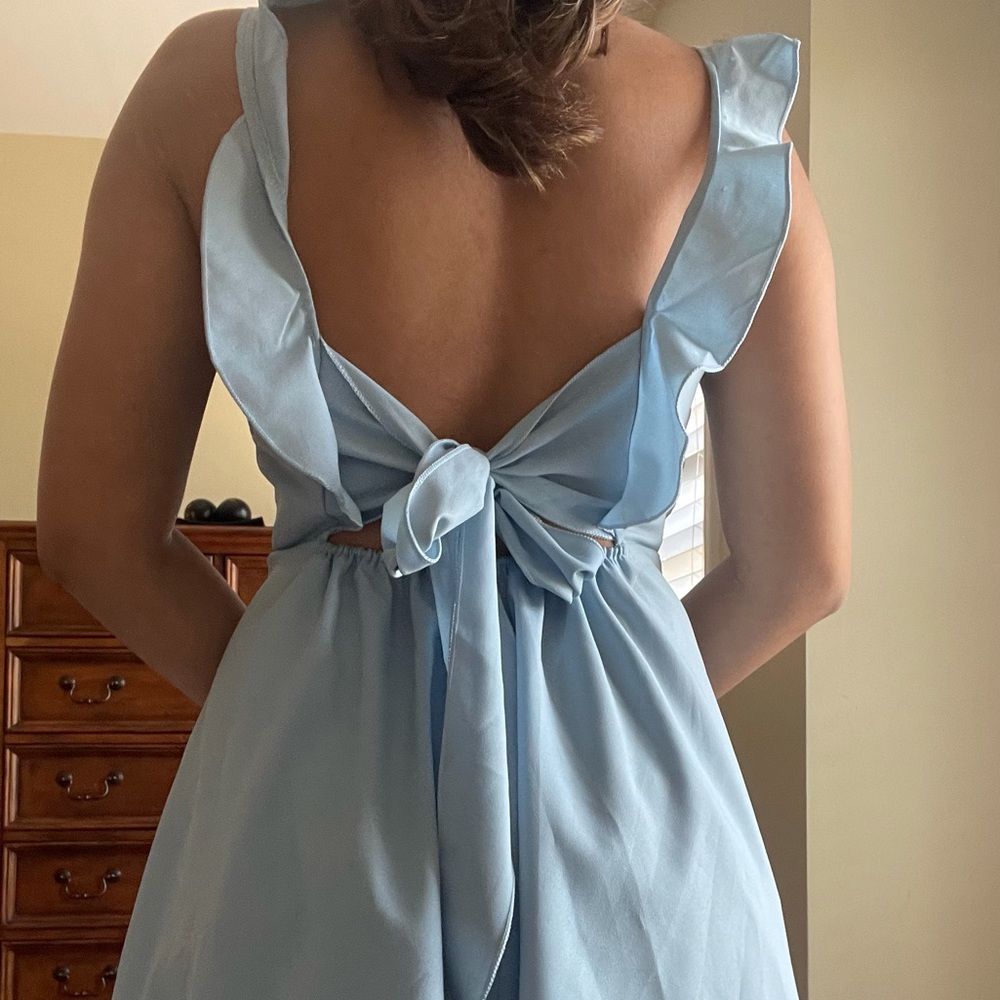 Light blue mini formal dress